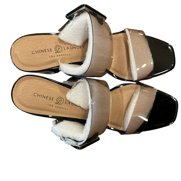 Chinese Laundry Sylvia Clear Block Heel Size 10 Slip On Smoke Square Toe - Picture 9 of 14